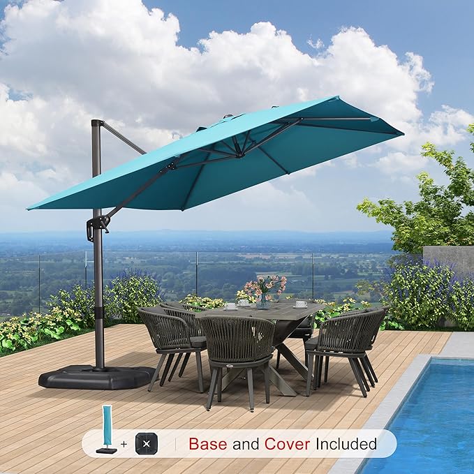 PURPLE LEAF 9'×11.5' Cantilever Patio Umbrella - Image 2