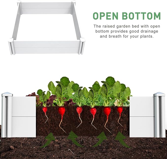 4' x 2' Vinyl Raised Garden Bed Screwless Planter Box - Image 6