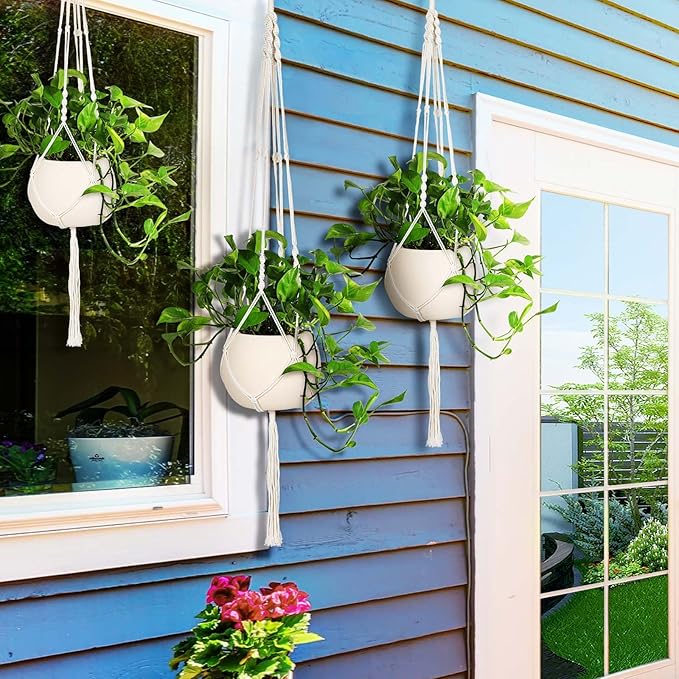 MIPON 3 Pack Macrame Plant Hanger Indoor Hanging Planter Holder - Image 7