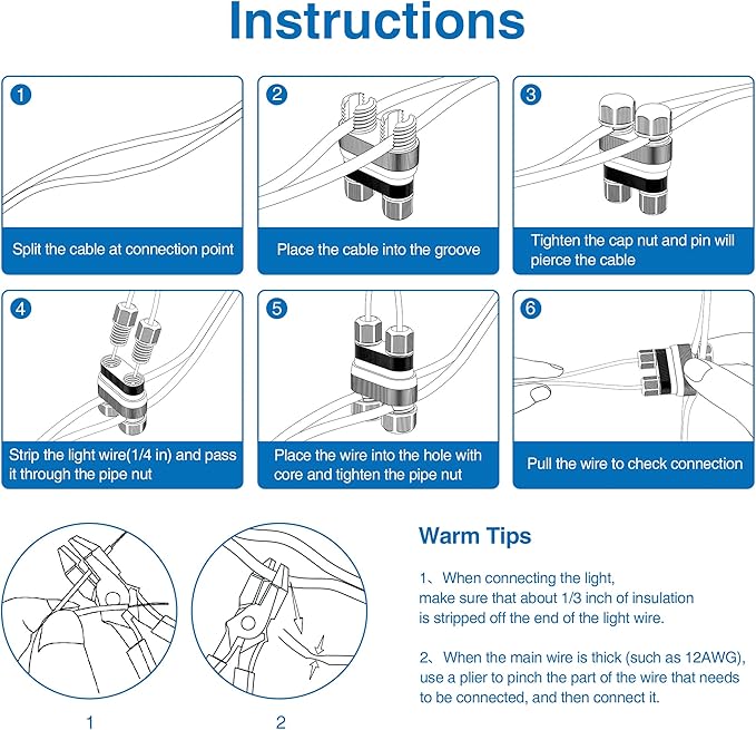 SUNVIE Fastlock2 Low Voltage Wire Connector Landscape Lighting Connectors 12-18 - Image 4