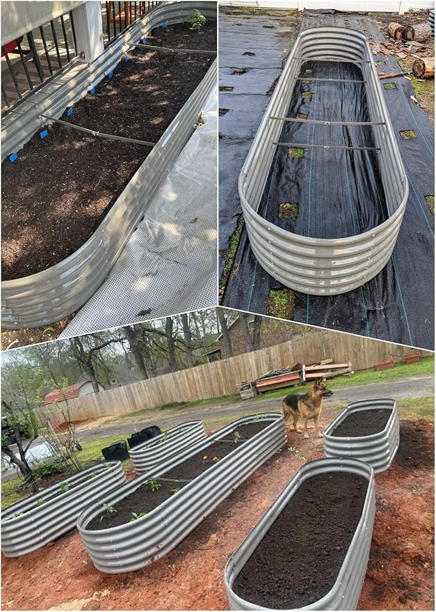 A ANLEOLIFE 12X3X1.5 ft Galvanized Raised Garden Beds Outdoor, Oval Extra Large - Image 5