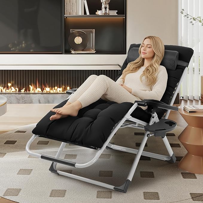 VINGLI 29" Padded Zero Gravity Chair, Lounge Chair - Image 2