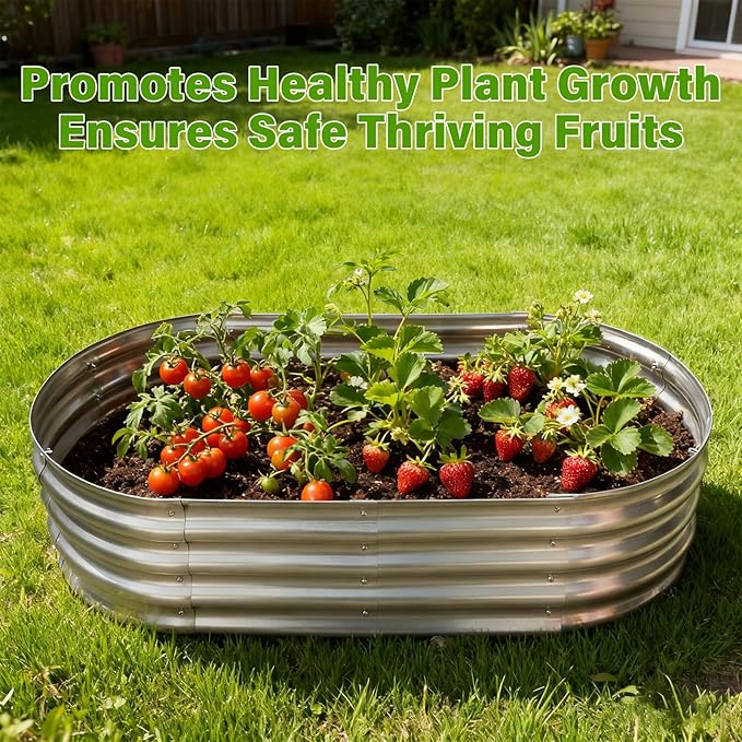 Galvanized Raised Garden Bed for Outdoor: 4x2x1ft Durable Metal Vegetable Plant - Image 5