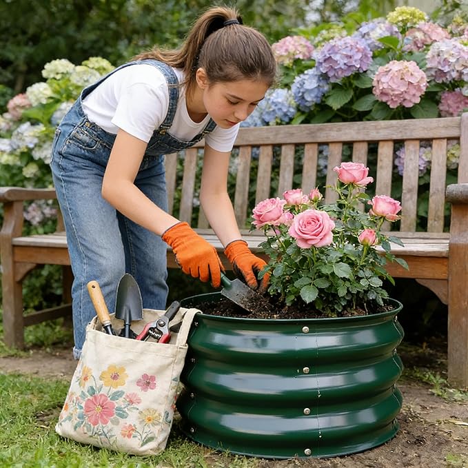 GARDMAX 2 Pack 2x2x1FT Galvanized Round Raised Garden Bed Kit, Metal Planter - Image 7