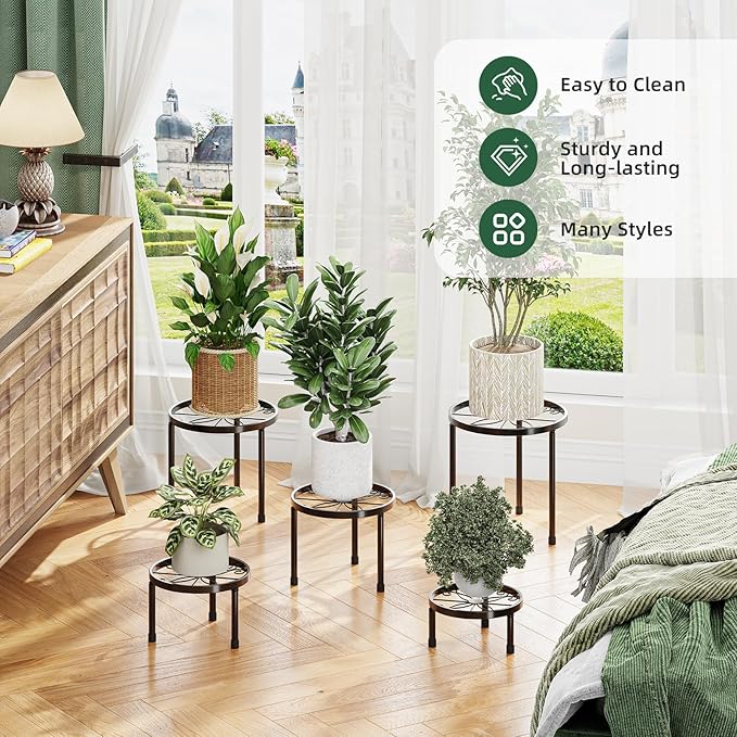 Simple Trending Metal Plant Stand Indoor Outdoor, Heavy Duty Flower Pots Stand - Image 5