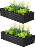 6x1.5x1ft Galvanized Raised Garden Bed, Outdoor Planter Box Metal Patio Kit by Foxlang
