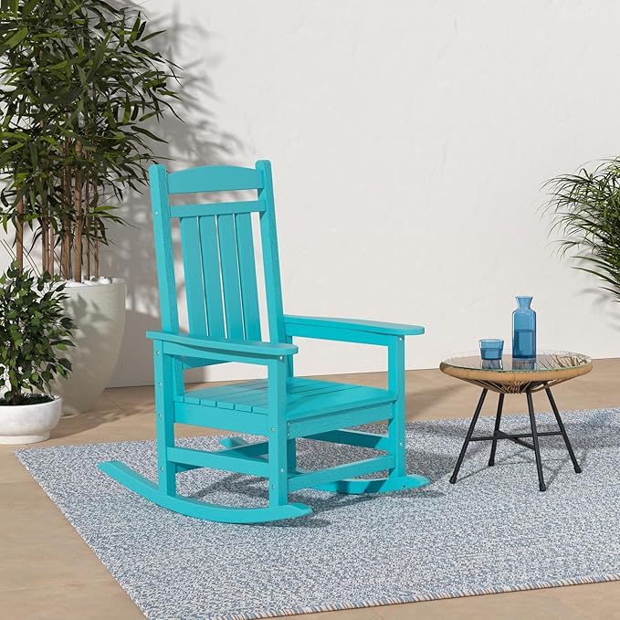 KINGYES HDPE Rocking Chairs Outdoor, Patio Rocking Chairs - Image 2