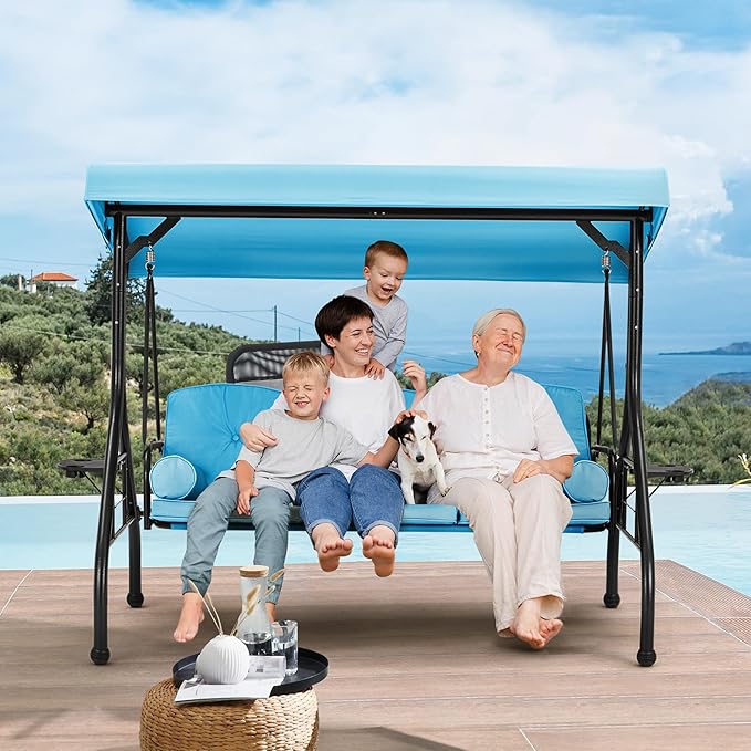HOMREST 3 Seat Outdoor Porch Swing - Image 7