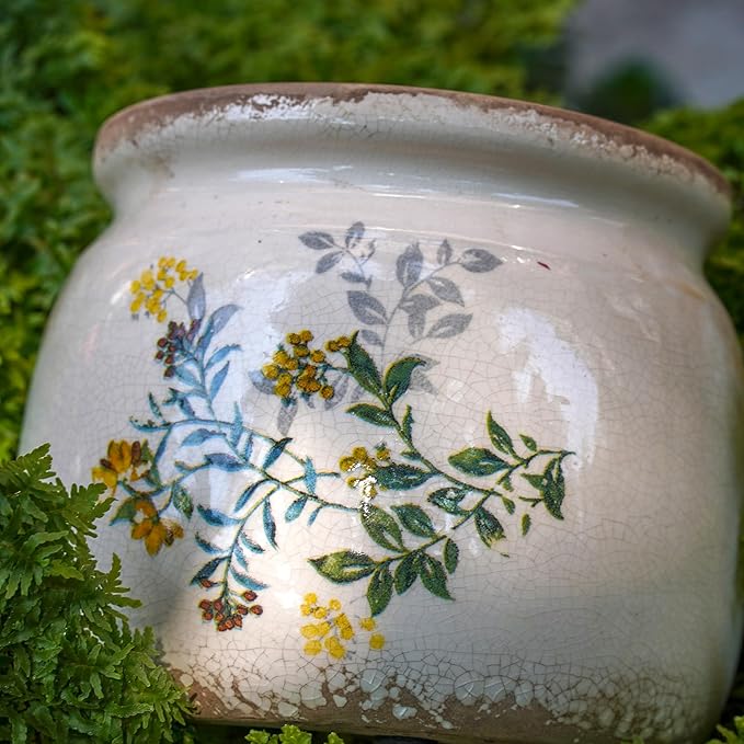 Vintage Ceramic Ice Crack Flower Pot - Image 3