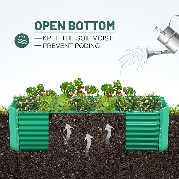Land Guard 6×3×2 ft Galvanized Metal Raised Garden Bed, 2FT Deep Root Elevated - Image 3