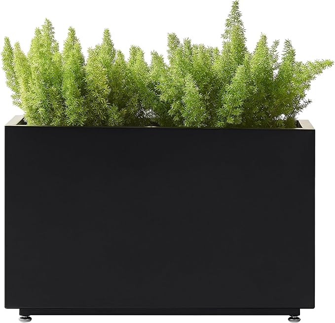 Outdoor Metal Planter Box 26Wx10Dx16H, Large Rectangular Trough Planters by Foresland-MetalPlanter