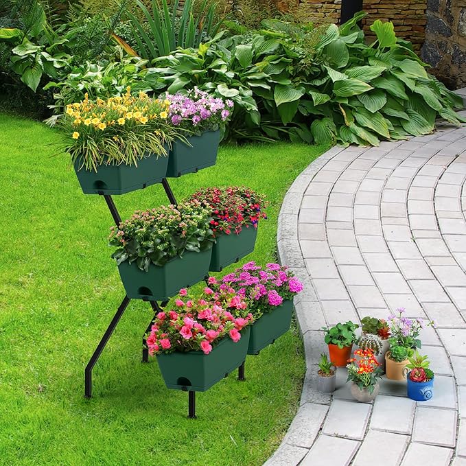2 Column Vertical Raised Garden Beds, 6 Planter Boxes Standing Garden Bed - Image 8