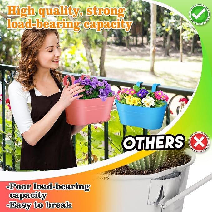 MADHOLLY Railing Planter with Drainage Holes - Image 4