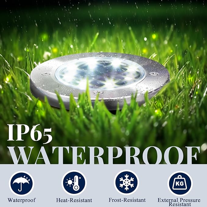 SOLPEX 20 Pack Solar Ground Lights Waterproof, Solar Powered Garden Lights - Image 5