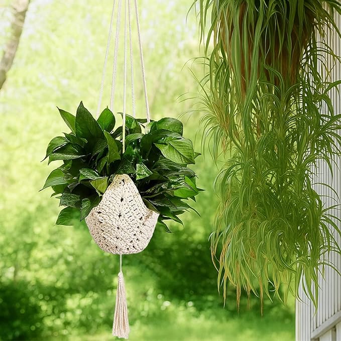 Shappy 1 Pack Jute Crochet Long Plant Hanger - Image 6