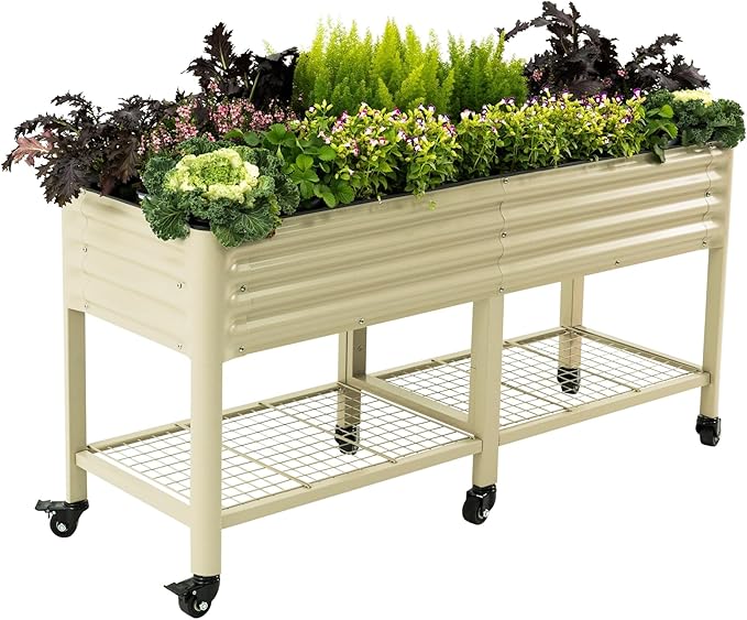 Rolling Elevated Raised Garden Bed-V Series, 1000 Lbs Weight Capacity, Outdoor by VegoGarden