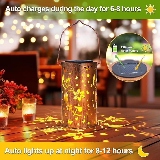 Solar Lanterns Outdoor Waterproof Hummingbirds Birthday Gifts - Image 3