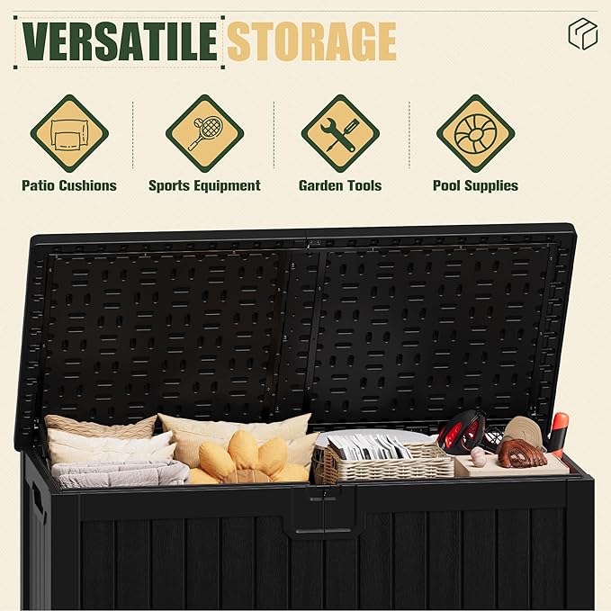 JUMMICO 250 Gallon Outdoor Resin Deck Box - Image 3