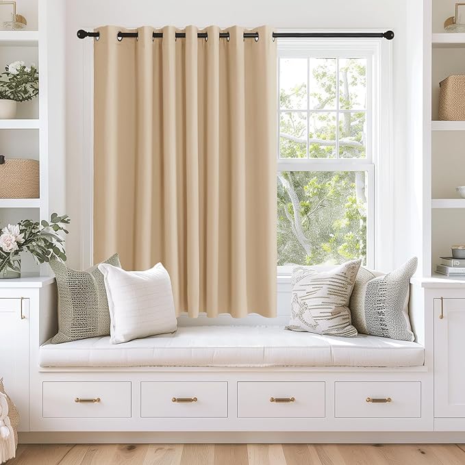 NICETOWN Blackout Bedroom Curtain Extra Wide 63 inches Long, Grommet Window by NICETOWN