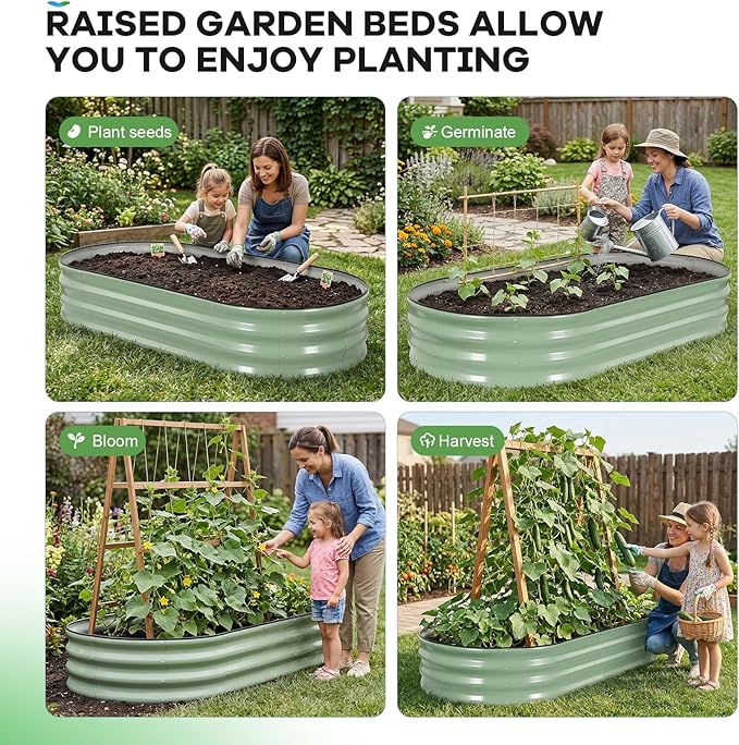 Galvanized Raised Garden Bed Outdoor, Rust-Resistant Garden Planter Box - Image 5