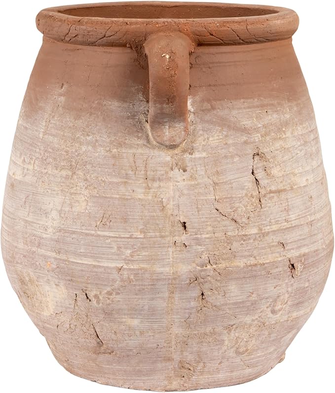 Creative Co-Op Large Orange & Whitewashed Terracotta Urn - Image 5