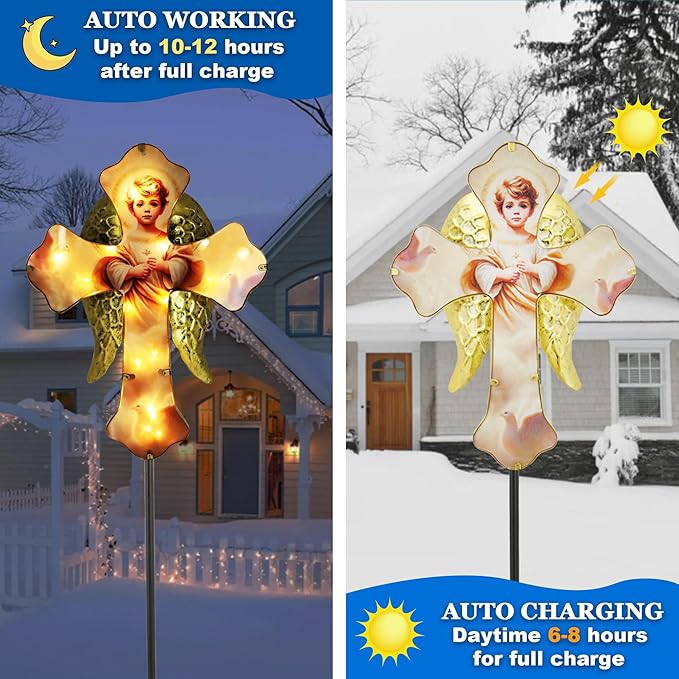 Solar Little Angel, Child Cross Garden Lights - Image 3