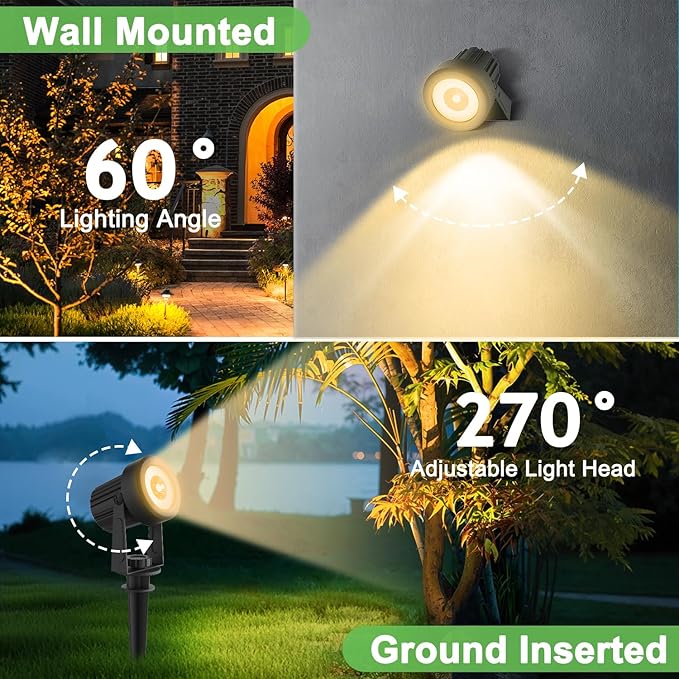 Solar Spotlights Outdoor Waterproof, Warm White Landscape Spotlights, - Image 5