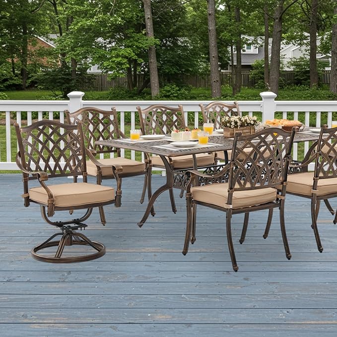 9-Piece Cast Aluminum Patio Furniture, Outdoor Dining Sets - Image 2