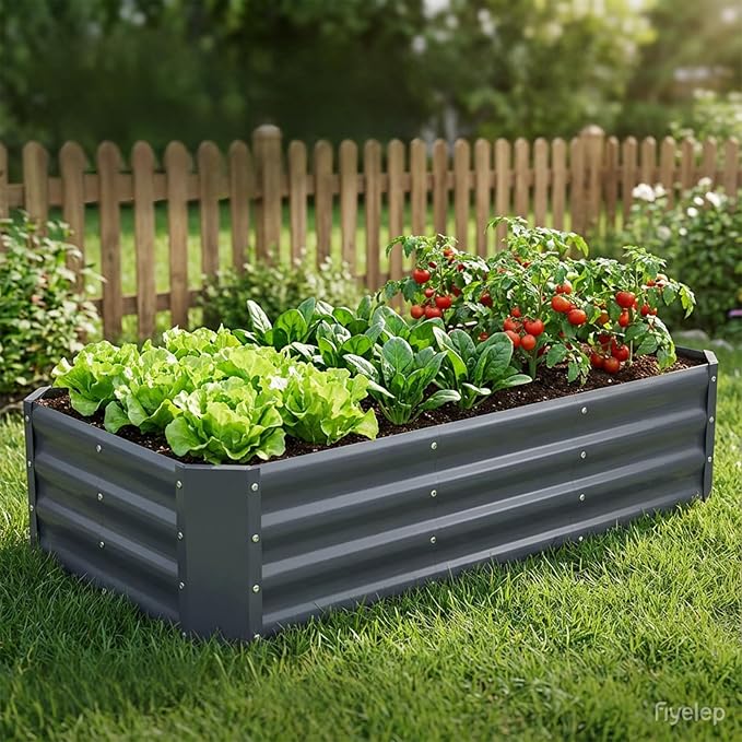 INNO STAGE 4×2×1ft Galvanized Raised Garden Bed Kit, Galvanized Planter Raised - Image 10
