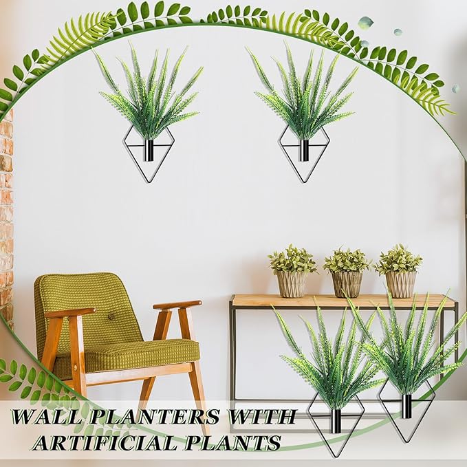 2 Pieces Black Wall Decor Hanging Planters - Image 4