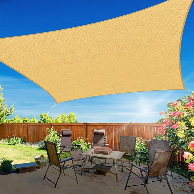 12'x16' Sun Shade Sail, UV Protection Outdoor Shade, Curved Tear Resistant by RoomHacks