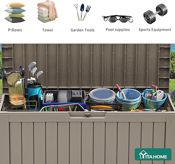 YITAHOME 72 Gallon Outdoor Resin Deck Box - Image 5