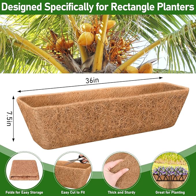 Riare 2 Pack 36 Inch Rectangle Coconut Liners - Image 2