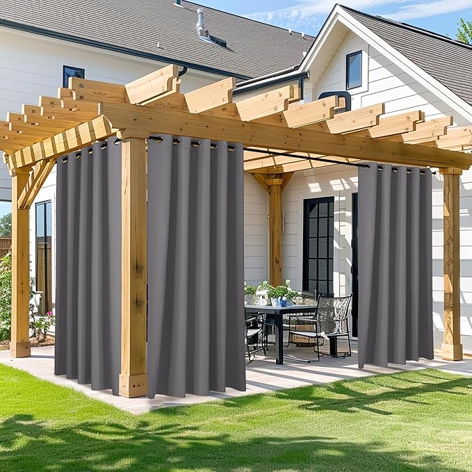 NICETOWN Outdoor Curtains for Patio 95 inch Long, Weatherproof Durable Outdoor by NICETOWN