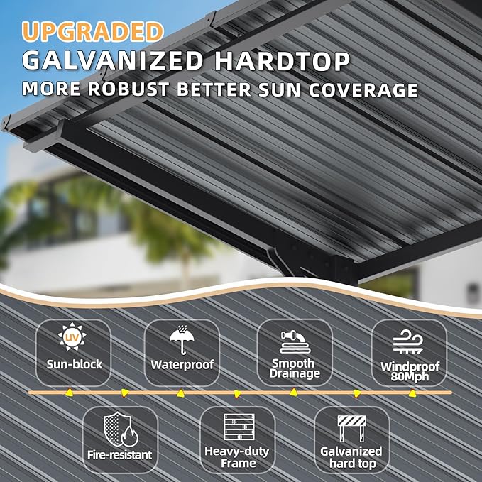 AECOJOY 16'x10' Outdoor Hardtop Gazebo Pergola - Image 3