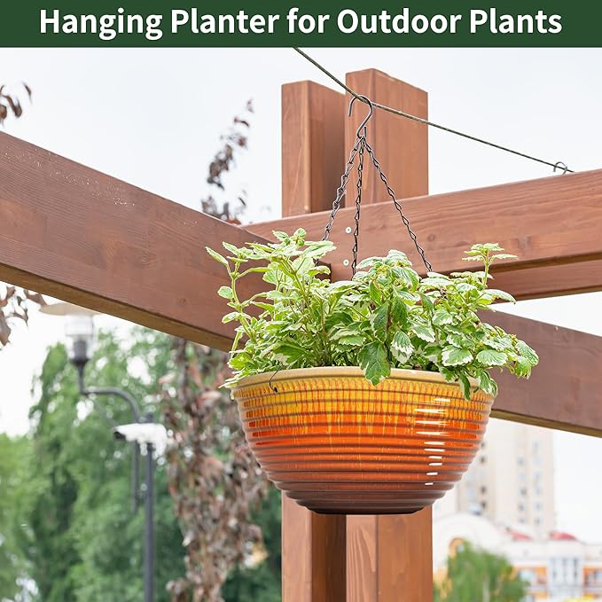 12 inch Large Hanging Planters for Indoor Outdoor Plants, Hanging Baskets for - Image 6