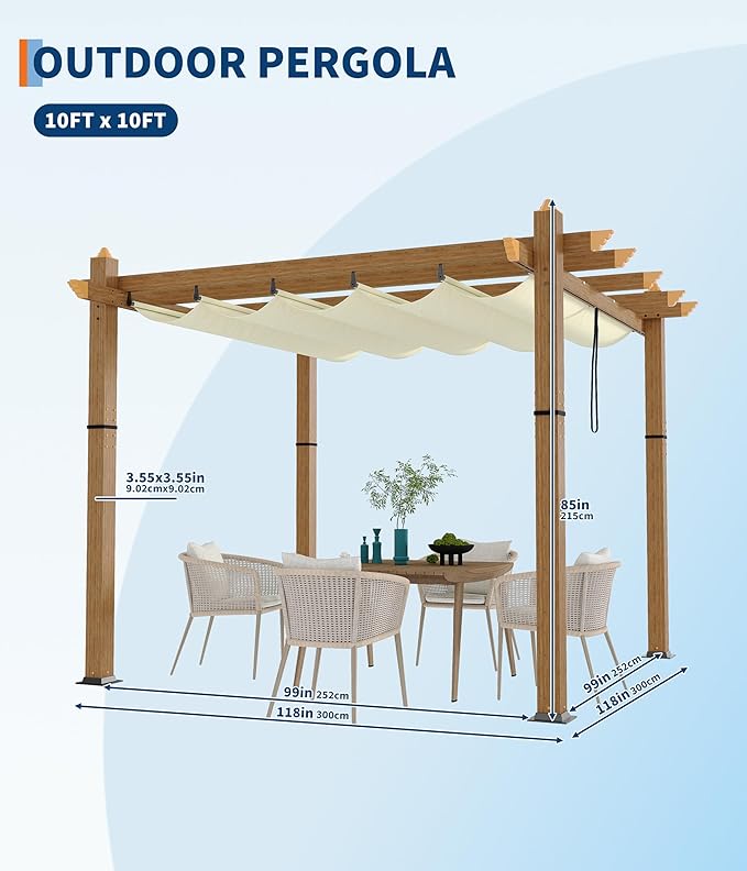 10 x 10 ft Aluminum Pergola - Image 2