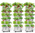 7 Tiered Strawberry Vertical Planter Tower Garden 3 Pack, Stackable Planter by Tectsia