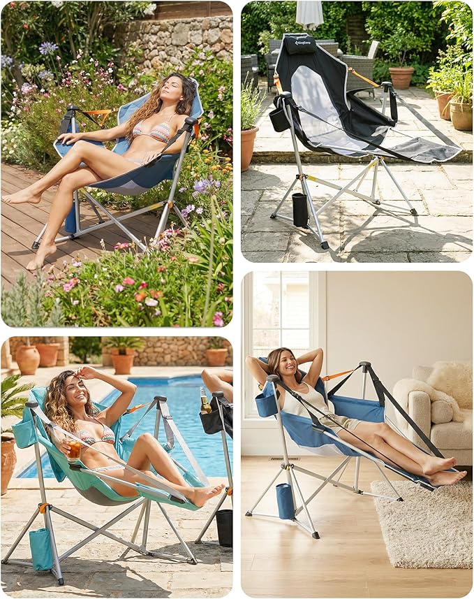 KingCamp Hammock Chair with Footrest – Heavy Duty Swinging Rocking Camping - Image 8