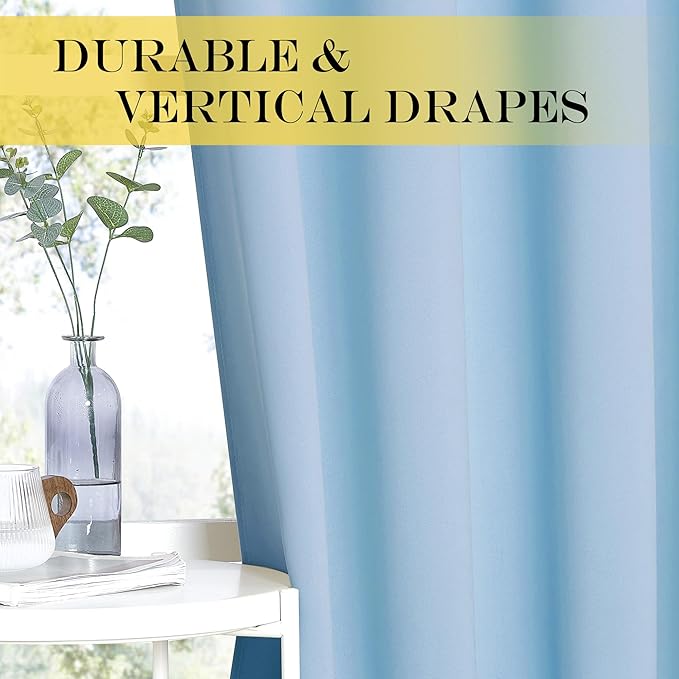 NICETOWN Blue Room Divider Curtains 100 inches Wide Curtains, Grommet Thermal - Image 7