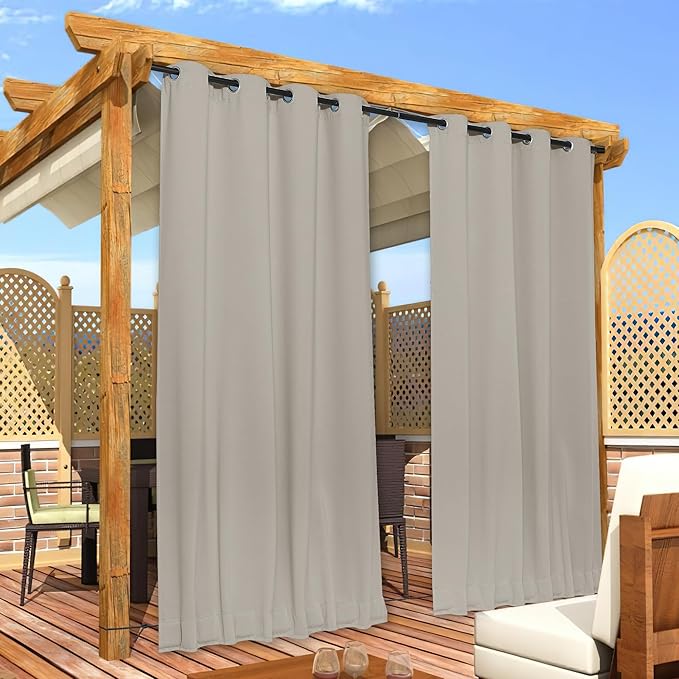 NICETOWN 2 Panels Fixed Outdoor Curtains - Image 6