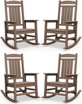 SERWALL HDPE Outdoor Rocking Chair Set of 4, Patio Rocking Chairs, All-Weather by SERWALL