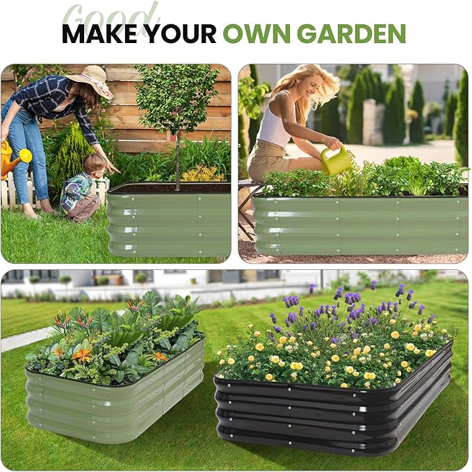 2Pcs 3-in-1 Adjustable Raised Garden Bed Kit | Galvanized Planter Boxes - Image 9