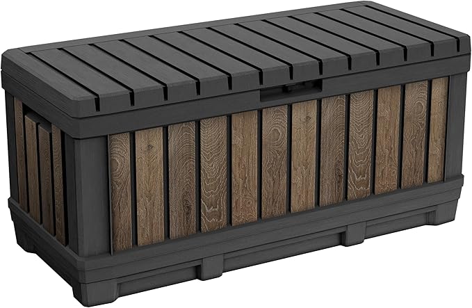 Keter Signature Collection 92 Gallon Resin Deck Box Organization and Storage Box by Keter