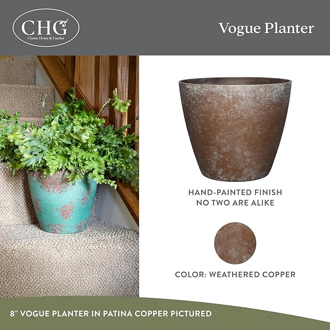 Classic Home and Garden Vogue Planter Pots w/Pottery Quality Finish - Image 2