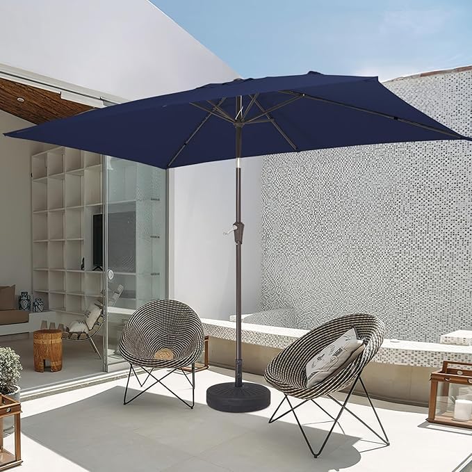 JEAREY 6.5x10 ft Rectangular Patio Umbrellas Rectangle Outdoor Umbrella - Image 8