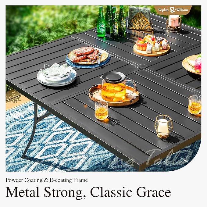Sophia and William Swivel Outdoor Patio Dining Set - Image 7