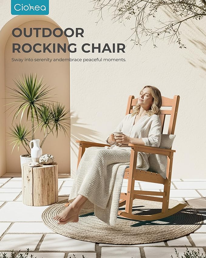 Ciokea Oversized Outdoor Rocking Chairs Set of 2, 380lbs Heavy-Duty Large Patio - Image 7