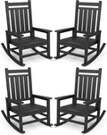 SERWALL Oversized Outdoor Rocking Chair Set of 4, HDPE Rocker by SERWALL