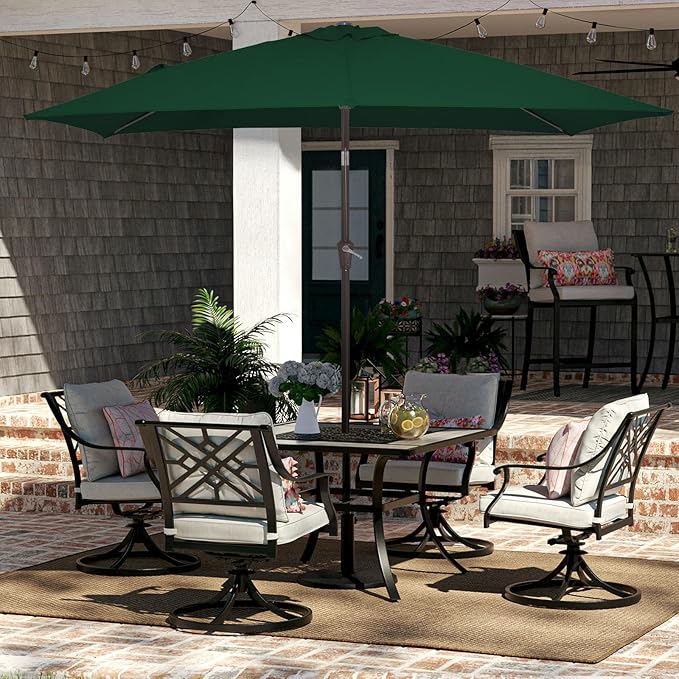 JEAREY 6.5x10 ft Rectangular Patio Umbrellas Rectangle Outdoor Umbrella - Image 2